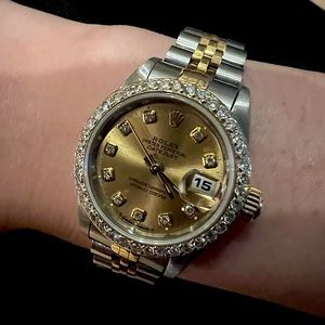 Rolex Diamond Dial and Bezel Oyster Datejust Wristwatch